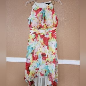 Signature by Sangria Red and Yellow Halter Sundress